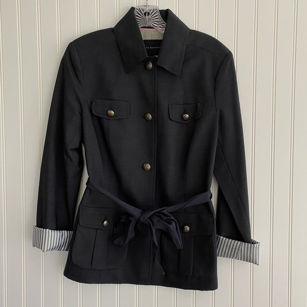 Banana Republic navy jacket SIZE 8 - Picture 2 of 10
